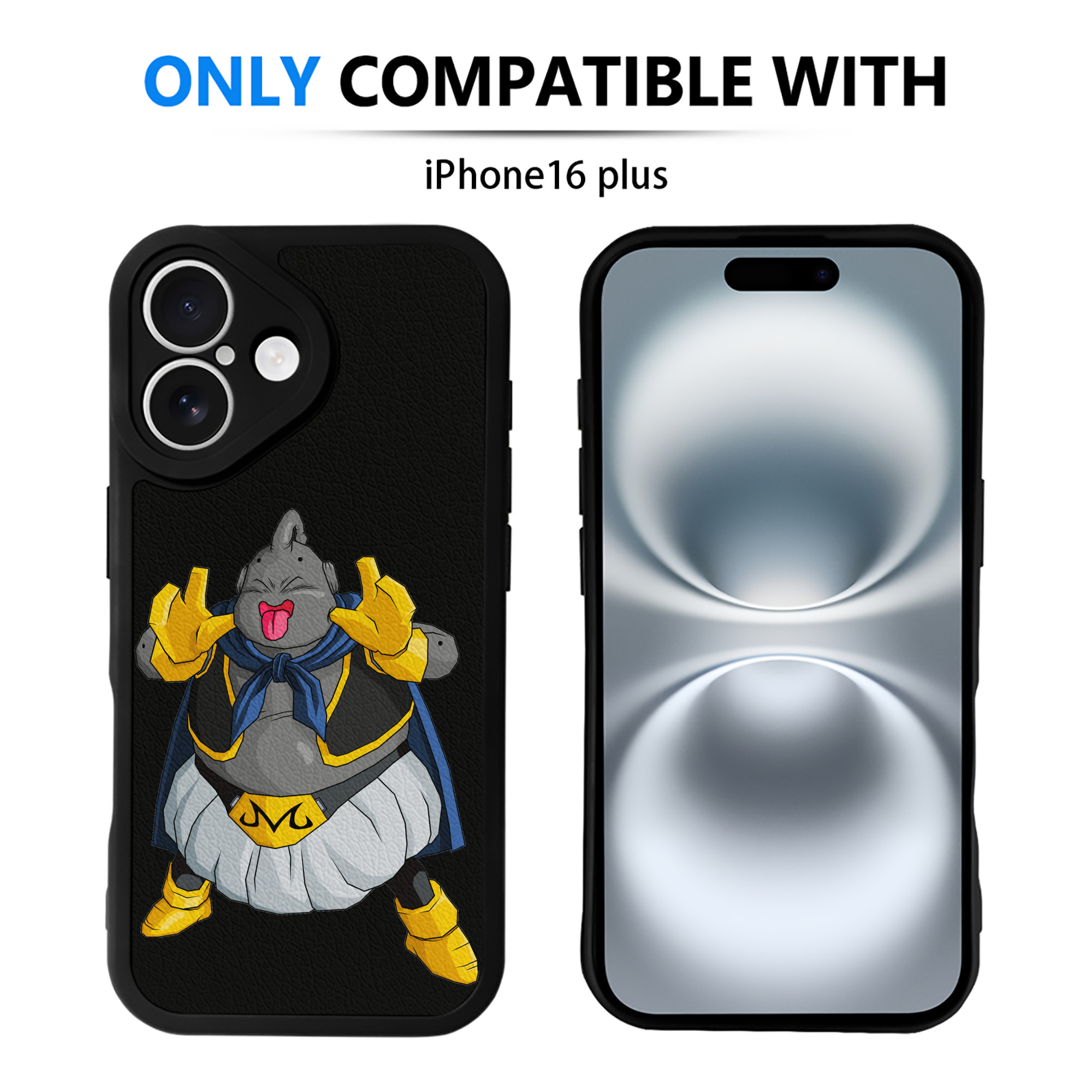 （画像用） ドラゴンボール 魔人ブウ DRAGON BALL Majin Buu 【iPhone 16シリーズ対応】シリコンスマホケース（レザー調） 材質：シリコン